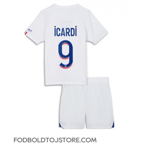 Paris Saint-Germain Mauro Icardi #9 Tredje sæt Børn 2022-23 Kortærmet (+ Korte bukser)